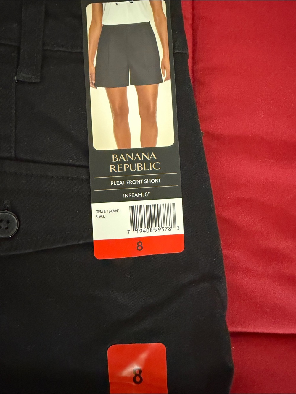Banana Republic Black Pleat Front High Waist Shorts women size 8